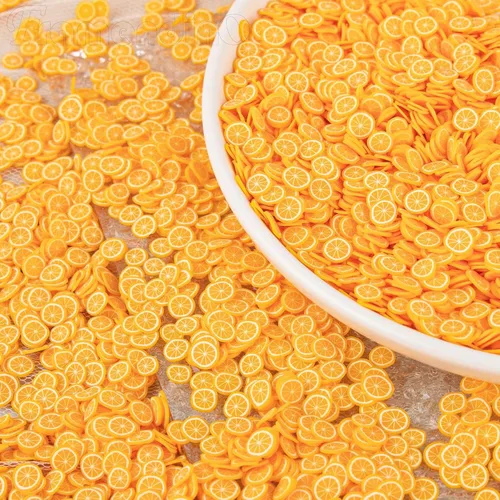 Vista 8 de Framendino, 3.53 oz 3D lindo fruta naranja rebanadas arcilla polímero para decoración de uñas DIY Sandía