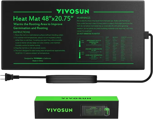 Vista 8 de Alfombrilla de calor Vivosun durable impermeable. Almohadilla de calefacción cálido hidropónico.