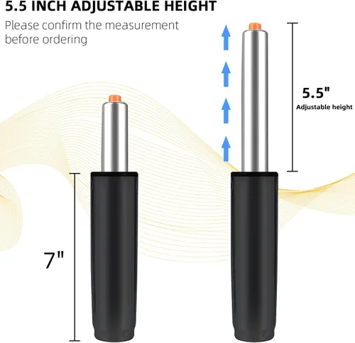 Vista 2 de PROFECTUS Repuesto de cilindro de gas para silla de oficina, pistón resistente clase 4, altura ajustable de 5.5 pulgadas, ajuste universal