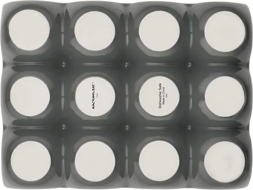 Vista 9 de Rachael Ray Bandeja/Soporte para huevos de cerámica de esmalte sólido, 12 tazas, gris oscuro