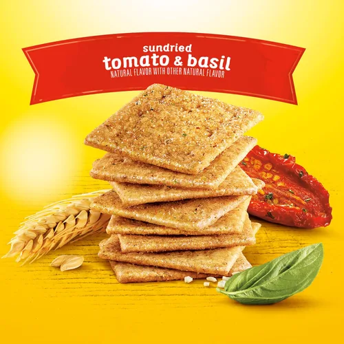 Vista 5 de Wheat Thins Galletas de grano entero de 8.5 onzas, 6 unidades, tomate y albahaca secada, 6
