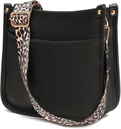 Vista 6 de KOGTLA Women's Crossbody Shoulder Bag with Leopard Guitar Strap,Vegan Faux Leather Purse Handbag Bucket Tote Bag