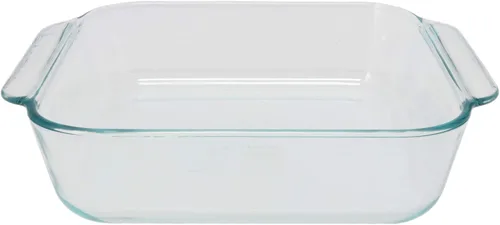 Vista 7 de Pyrex Fuente cuadrada para horno, de 8 pulgadas, con tapa plástica roja.