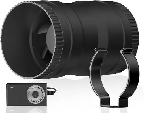 Vista 8 de Hon&Guan Ventilador Soplador En Línea de 3 Pulgadas con Controlador de Velocidad 120 CFM con 20W de Potencia Ultra-Baja y Bajo Ruido
