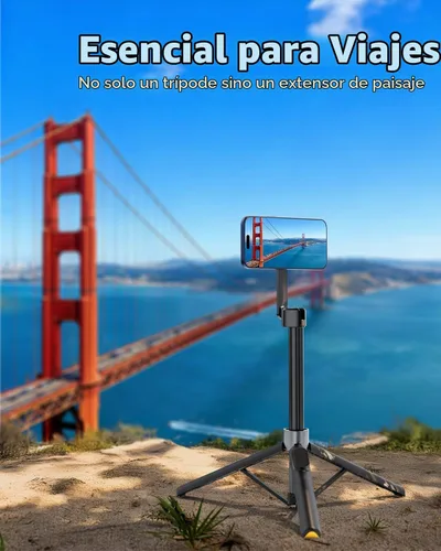 Vista 7 de TODI Trípode magnético de 60 pulgadas para iPhone, mini palo magnético selfie stick compatible con iPhone serie 12-17 con anillo de metal Oscuro