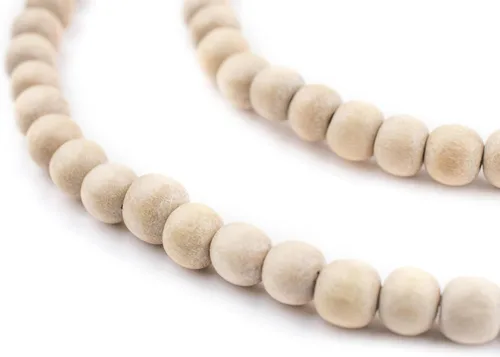 Vista 240 de TheBeadChest: cuentas de madera redondas naturales de 0.315 pulgadas, cuentas de madera sueltas espaciadoras para fabricar joyas, 4 tamaños