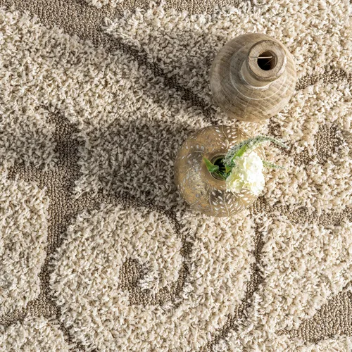 Vista 7 de NuLOOM - Alfombra de pelo de Maisha con diseño de remolinos, hecha a máquina, 10 pies x 14 pies, color crema