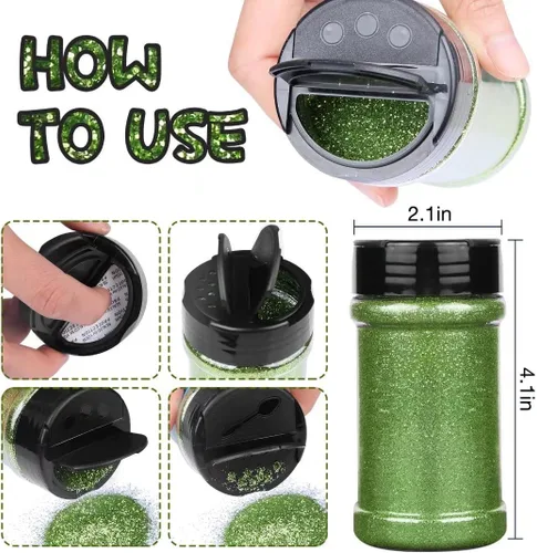 Vista 3 de TORC - Purpurina fina negra de 4 oz, polvo de purpurina para vasos, manualidades de resina, slime, cosméticos, pintura de uñas, decoración