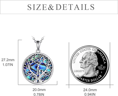 Vista 3 de CRMAD Regalos para el día del padre, collar de plata esterlina con árbol de la vida para mujeres, mamá, abuela, madre de hija e hijo, Metal,