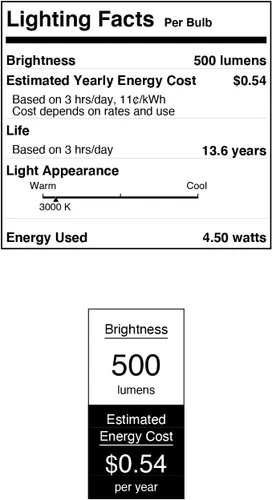 Vista 6 de Westinghouse 5265100 - Bombilla LED de filamento transparente regulable B11 de 4,5 W (equivalente a 60 vatios), base de candelabro