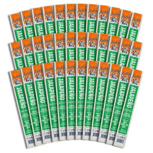 Vista 9 de Archer Classic Beef Sticks – Palitos de carne alimentada con pasto envueltos individualmente, paquetes de bocadillos de cecina a granel, sin gluten