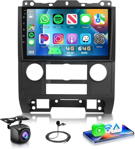 Vista 11 de 【HiFi 2G+64G】 Radio de coche para Ford Escape/Kuga/Mazda Tribute 2007-2012 Estéreo con CarPlay inalámbrico, Android Auto, pantalla táctil HD IPS