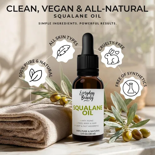 Vista 7 de Aceite de escualano - Aceite facial 100% puro y natural derivado de plantas, botella de vidrio de 1 onza líquida y cuentagotas - Aceite hidratante
