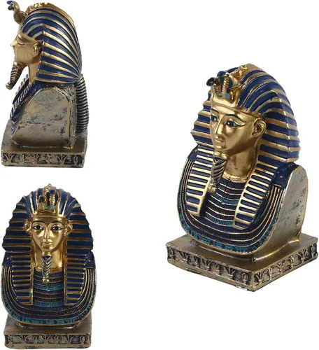 Vista 4 de Faraón del Antiguo Egipto para acuario, decoración de pecera, decoración (juego de 3) Esfinge, momia, sacerdote, cráneo, escultura, reptil, tortuga