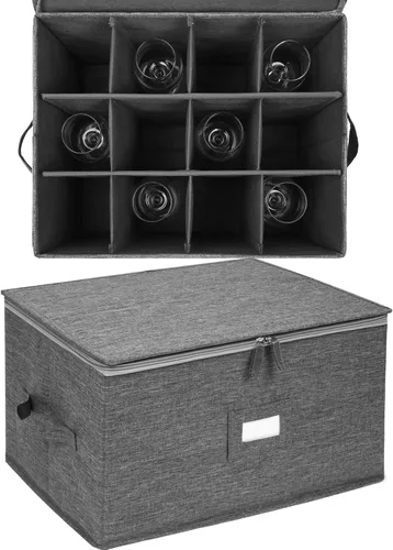 Vista 4 de popoly Contenedores de almacenamiento de China 17" x 13" x 6", cajas de almacenamiento de Stemware