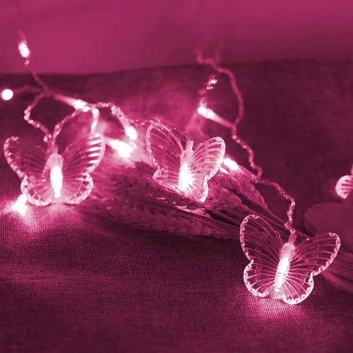 Vista 6 de Luces de Cortina de Mariposas, 4.9 pies, 48 Luces de Hadas LED USB para Ventana, 10 Mariposas, 8 Modos, Luces de Cadena con Parpadeo de Luciérnaga