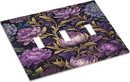 Vista 101 de Decorative Outlet Covers Blue Background White Cat Daisy Floral 2-Gang 1-Gang Wall Plate Single Toggle/Rocker Farmhouse Style Light Switch Covers
