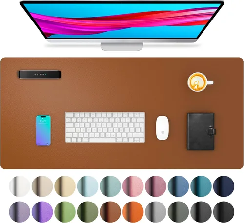 Vista 101 de Aothia - Protector de escritorio de cuero sintético grande, base antideslizante para mouse y superficie para escribir, impermeable, fácil de Agua