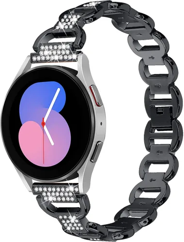 Vista 2 de Pulsera de metal compatible con Amazfit GTS 4/GTS 4 Mini/Bip 3/Bip 3 Pro/GTS/Bip para mujer, correa de reloj elegante de 0.787 pulgadas, correa