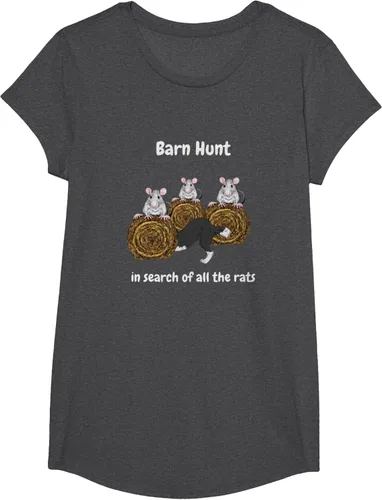 Vista 28 de Funny Barn Hunt - En busca de las ratas con Border Collie Camiseta, Negro