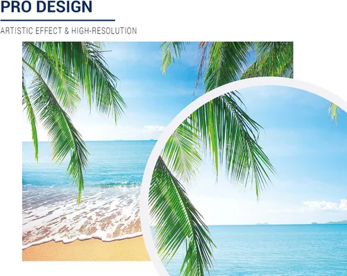 Vista 2 de Allenjoy Telón de fondo tropical de verano de 10 x 8 pies, diseño de hojas de palma de playa, fondo de fotografía para boda, feliz cumpleaños, baby