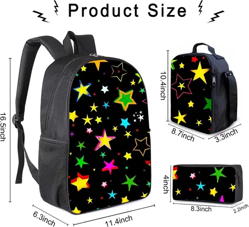 Vista 2 de UKQMK Mochila de juego, con estuche Pencial, mochila escolar, correa de hombro ajustable, mochila casual, 14