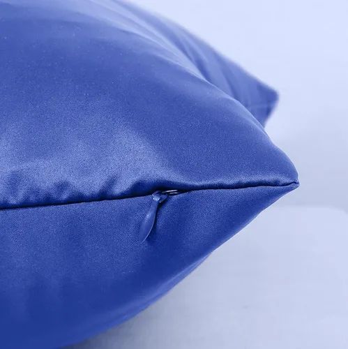 Vista 4 de TREELY Funda de almohada azul de 18 x 18 pulgadas, fundas de almohada decorativas de satén para sofá, dormitorio, paquete de 2 fundas de almohada