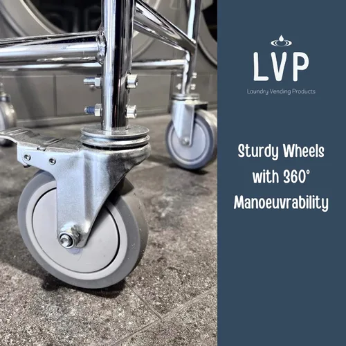Vista 2 de Carro de lavandería comercial LVP Work Horse con asa extraíble 2.85 bushels (Negro, Extra grande)