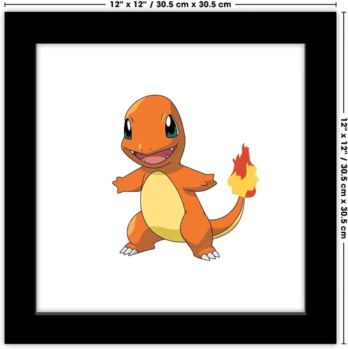 Vista 7 de Trends International Gallery Pops Pokemon - Arte de pared Charmander, versión enmarcada negra, 12 x 12 pulgadas