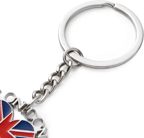 Vista 7 de Paquete de 6 llaveros de Londres, regalos de recuerdo, llaveros con bandera británica del Reino Unido, cabina de teléfono, Big Ben, autobús de dos