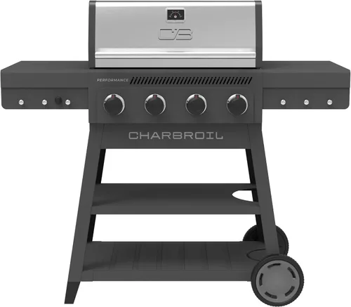 Vista 16 de Charbroil Performance Series 463253925 - Armario para parrilla de gas de 4 quemadores con quemador lateral, color negro