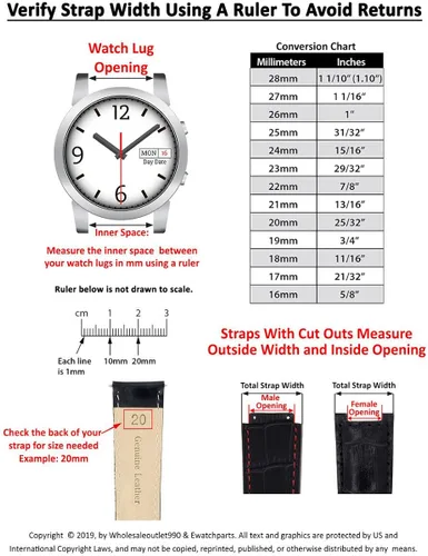 Vista 5 de Ewatchparts 19-20-21-22MM LEATHER WATCH BAND STRAP COMPATIBLE WITH TAG HEUER CARRERA DEPLOYMENT CLASP