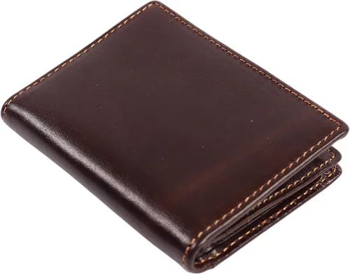 Vista 20 de Billetera delgada de cuero auténtico con bolsillo frontal, espacio para identificación y tarjetero con tecnología RFID