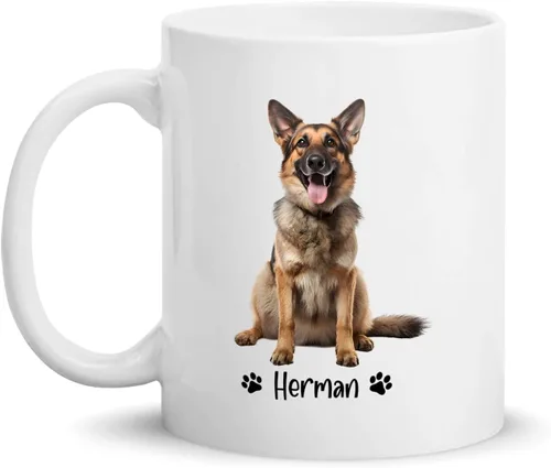 Vista 24 de Taza de café personalizada Golden Retriever con nombre para mamá o papá del perro, regalo personalizado para los amantes de los perros, taza de Taza
