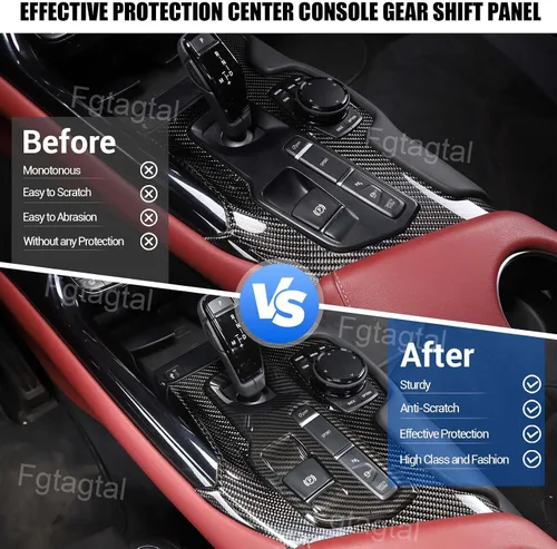Vista 2 de Compatible con Toyota Supra GR A90 A91 MK5 2019-2026 Cubierta de panel de palanca de cambios, cubierta protectora de panel antiarañazos