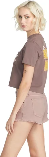 Vista 3 de Volcom Pantalón corto de mezclilla Stoney con corte elástico para mujer