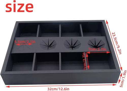 Vista 3 de Caja de pastelería desechable de 8 compartimentos con tapas, 10 unidades, caja negra dividida para panadería con soporte para inmersión para 4-6