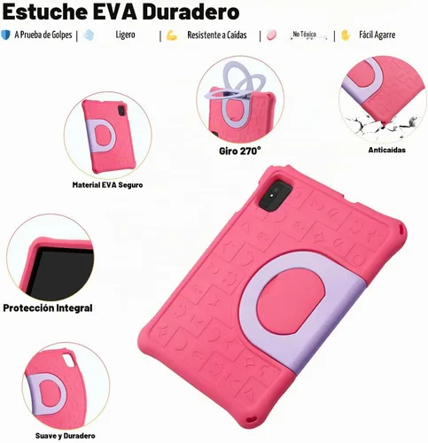 Vista 6 de Tablet para niños de 10 pulgadas, Android 15 Tablets para niños de 3 a 12 años, control parental, aplicaciones para niños precargadas, Octa-Core