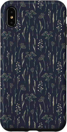 Vista 11 de Funda neutra Boho Dry Wildflower Meadow Botanical (azul marino) para iPhone 16