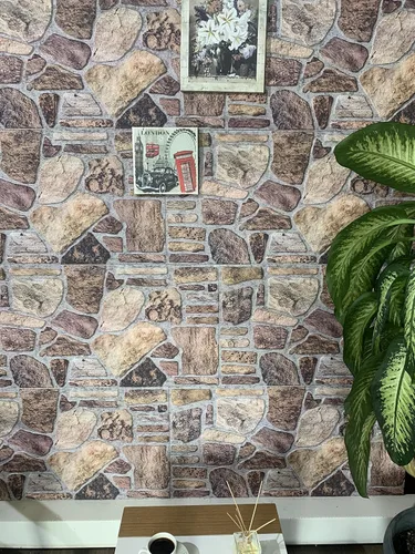 Vista 3 de Dundee Deco Paneles de pared 3D – Revestimiento, paneles de pared con aspecto de piedra marrón y gris, revestimiento de espuma de poliestireno