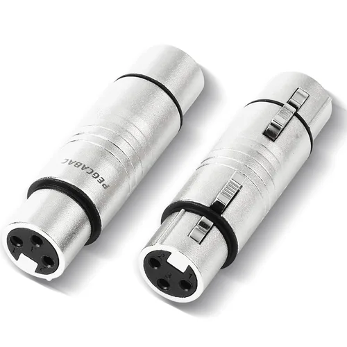 Vista 9 de 2-Pcs XLR Macho a 1/4" 6.35mm TS Macho Adaptador Plata