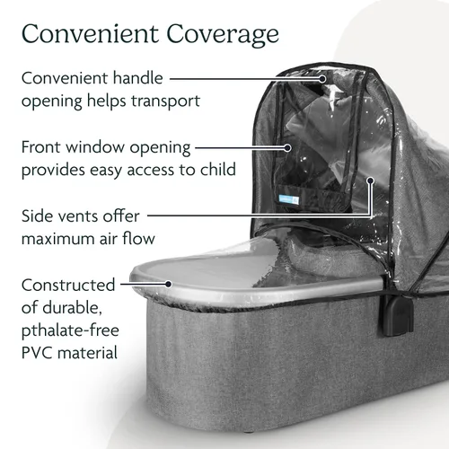 Vista 3 de UPPAbaby Protector de lluvia para moisés, transparente