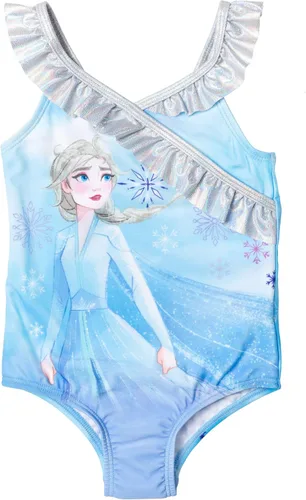 Vista 3 de Disney Frozen Princess Anna Elsa Frozen Girls - Paquete de 2 trajes de baño cruzados de una pieza para niños pequeños a grandes