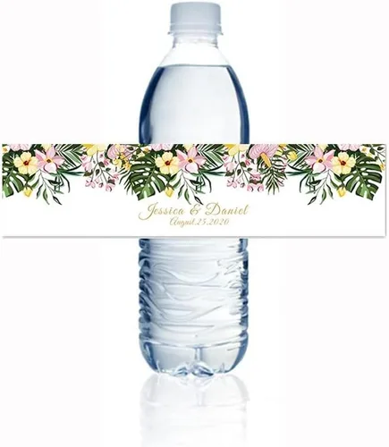 Vista 5 de Etiquetas personalizadas para botellas de agua de boda, calcomanías, cumpleaños, aniversarios, calcomanías personalizadas para botellas de agua