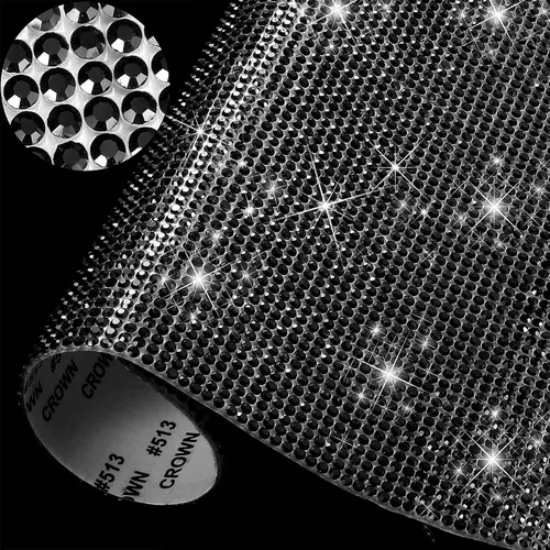 Vista 15 de Outus 12000 Piezas Lámina de Pedrería Brillante Calcomanía de Pedrería DIY para Decoración de Automóvil Calcomanía Autoadhesiva de Gemas de Cristal