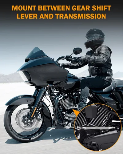 Vista 5 de PBYMT Palanca de cambio cromada compatible con Harley Davidson Dyna Softail Touring Road Glide Street Glide Road King Electra Glide 1986-2024