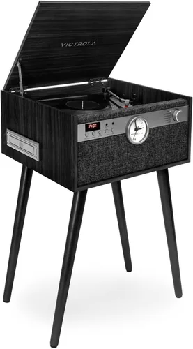 Vista 12 de Victrola Century 6-en-1 Reproductor de discos de vinilo y centro de música – Tocadiscos de 3 velocidades, reproductor de CD y cassette, VINYLSTREAM