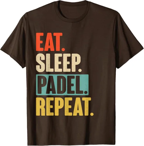 Vista 9 de Eat Sleep Padel Repeat - Camiseta de pádel retro vintage, Negro