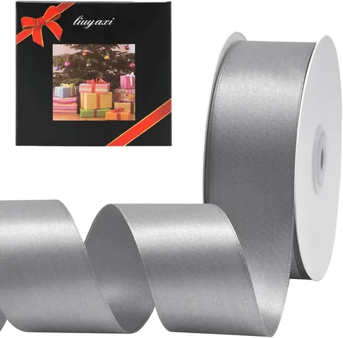 Vista 77 de Cinta de satén verde manzana de doble cara de color sólido de 1/2 pulgada x 25 yardas, cintas perfectas para manualidades, decoración de bodas