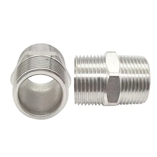 Vista 3 de Boquilla hexagonal NPT macho de 1 pulgada a macho de 1 pulgada, accesorios de tubería roscados de acero inoxidable 304 (paquete de 2)